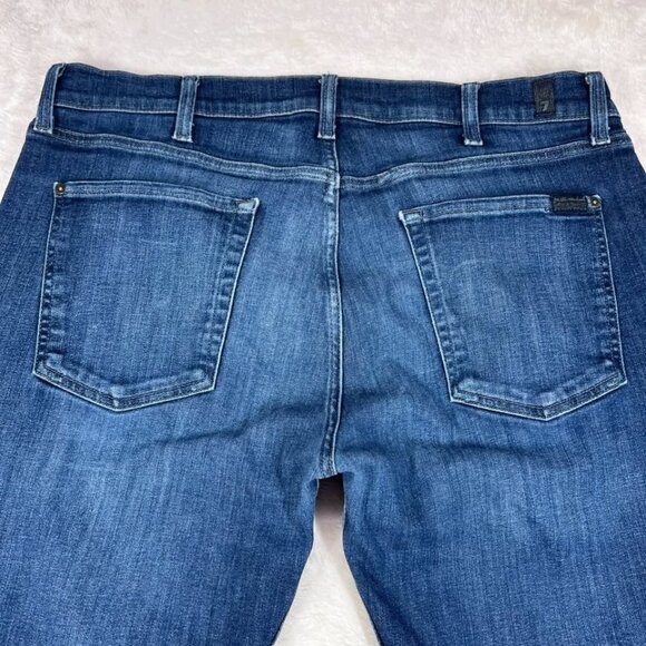 7 For All Mankind Jeans Mens 38 (36x29) Blue Straight Stretch Medium Wash Denim - Picture 3 of 10